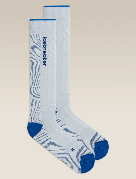 Men's Merino Blend Ski+ Medium Over The Calf Socks Mountain Contour