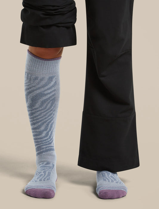 Women's Merino Blend Ski+ Medium Over The Calf Socks Mountain Contour