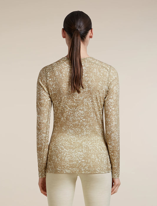 Women's Merino 200 Oasis Long Sleeve Thermal Crewe Moss Bloom AOP