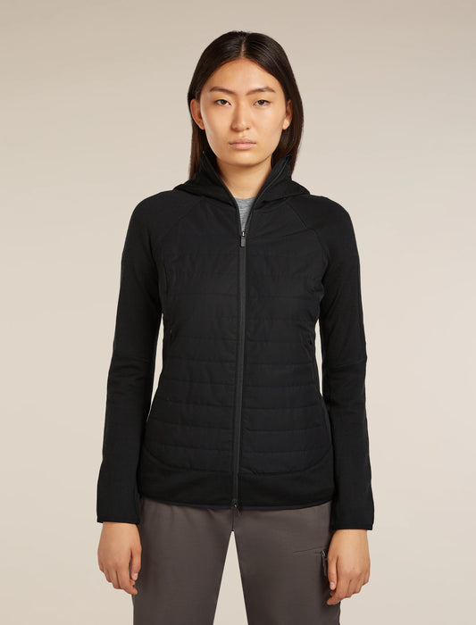 Women's Merino Blend Quantum Hybrid Long Sleeve Zip Hoodie