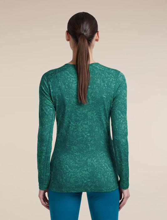 Women's Merino 200 Oasis Long Sleeve Thermal Crewe Moss Bloom AOP
